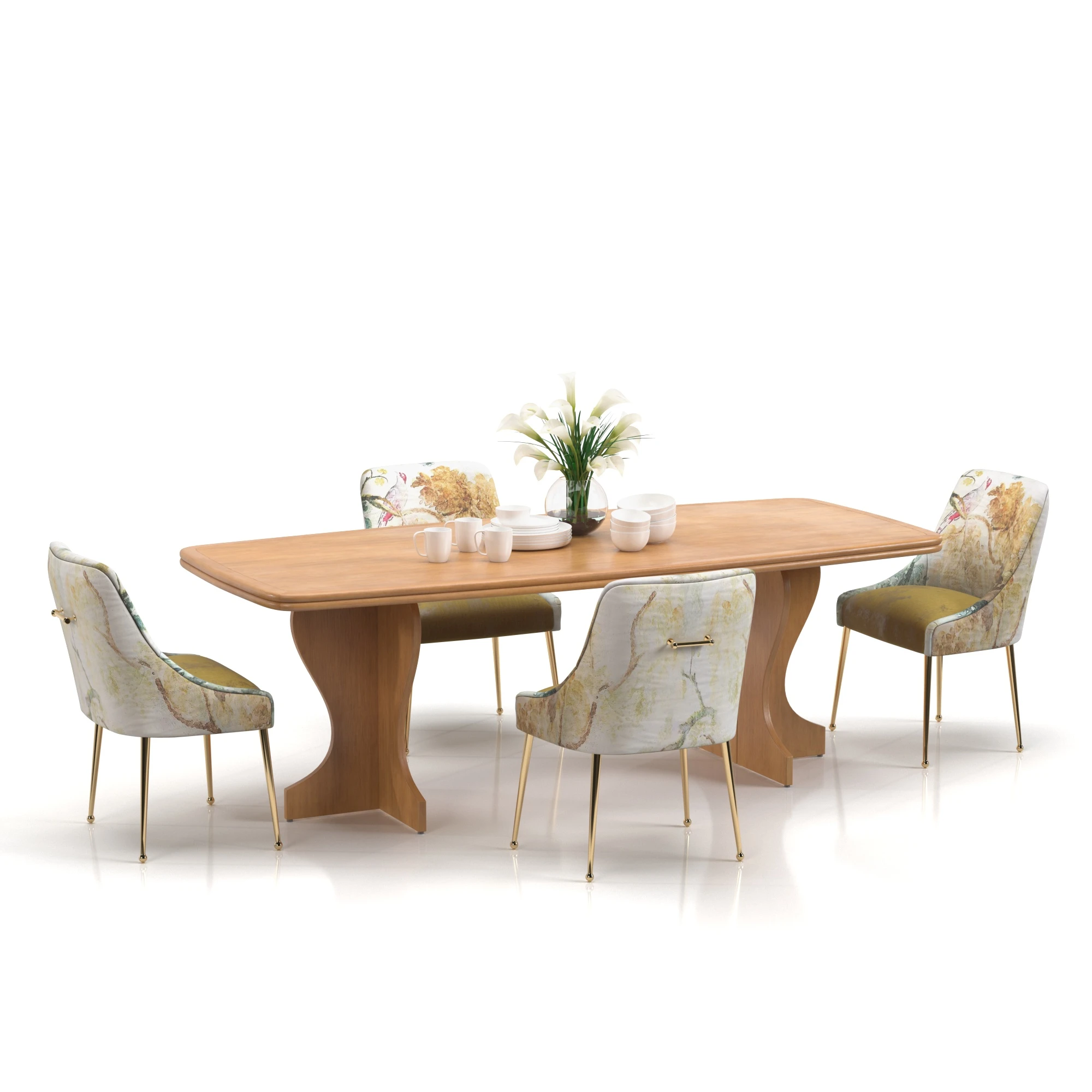 Dining Set 10 3D Model_01